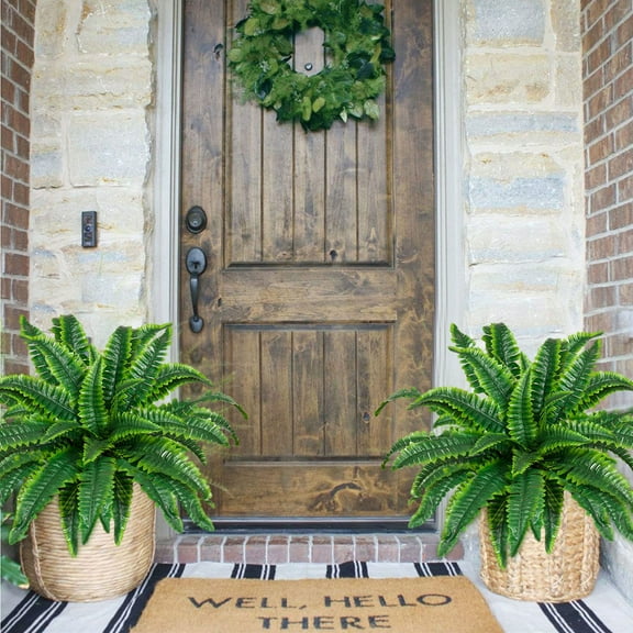 Artificial Persian Grass Silk Fern Leaves Bouquet Faux Greenery for Home Office Courtyard Indoor Outdoor Decor 54cm