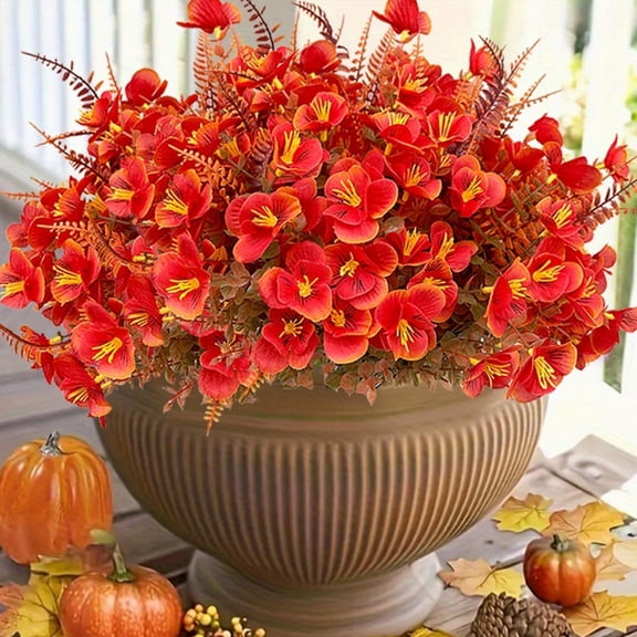 Artificial Persian Maple Leaf Branch | Multicolor Plastic Fall Flowers - Lifelike Thanksgiving Halloween Decor, 13.78in, Realistic Autumn Arrangement, Flexible Stems, Centerpiece, Low Maintenance