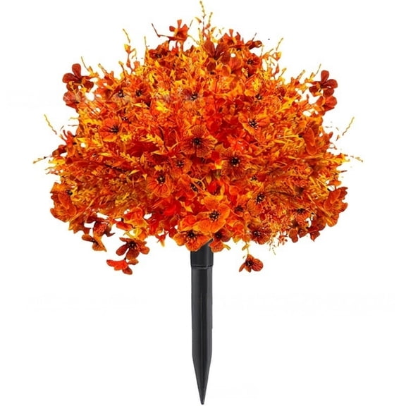 Artificial Persian Ranunculus Flower Pick With Ground Stake Lifelike Faux Floral For Outdoor Garden Silk Polyester Tall 1 Count