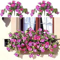 Artificial Petunias Hanging Plants | 2-Pack Purple & Pink Faux Flower Vines for Outdoor & Indoor Decor | 65cm Wall Hanging Wedding & Patio Decoration