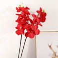 thumbnail image 1 of Artificial Phalaenopsis Flower Simulation Flower Bouquet For Home Decoration(Red), 1 of 2