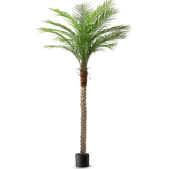 Artificial Phoenix Palm Tree 7ft Tall Outdoor Indoor Decor Fake Plants with 15 Adjustable Leaves, Large Faux Sago Palm Tree for Home Office Living Room Yard Outside Patio Poolside (1, 7ft)