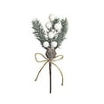 thumbnail image 1 of Artificial Pine,4''x7.8'' Artificial Pine Christmas Tree Picks with White Berries Pinecones Bowknot,Artificial Pine Branches Stems Frosted Holly Spray for Winter Decor Xmas Party DIY Crafts(White), 1 of 4