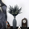 thumbnail image 1 of Artificial Pine Branch Halloween Decor, 18" Black Gothic Floral Pick for Haunted House Centerpiece, Eerie Wreath Spider Web Display(F), 1 of 6