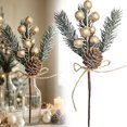 thumbnail image 1 of Artificial Pine Branches for Christmas,Christmas Tree Twig Picks,Twigs Branches Decorative Bead Sticks for Christmas Tree Decorations Wreath Vase Holiday Decor,1 Pack, 1 of 6