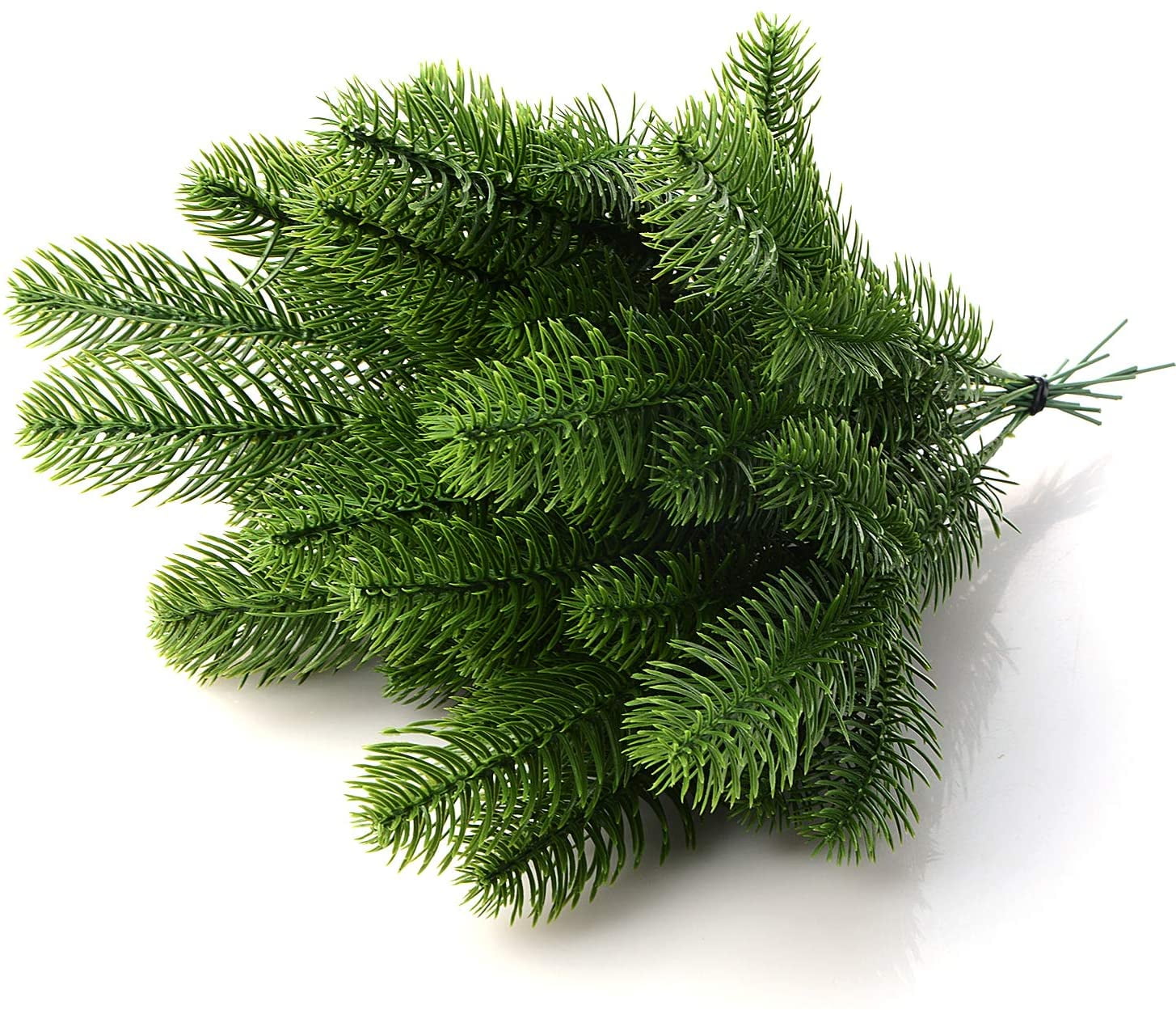 ESA Supplies Artificial Pine Needles Branches Craft Green Garland 20 Pcs for Christmas Holidy Home Garden Office Decorating and Flower Arrangement