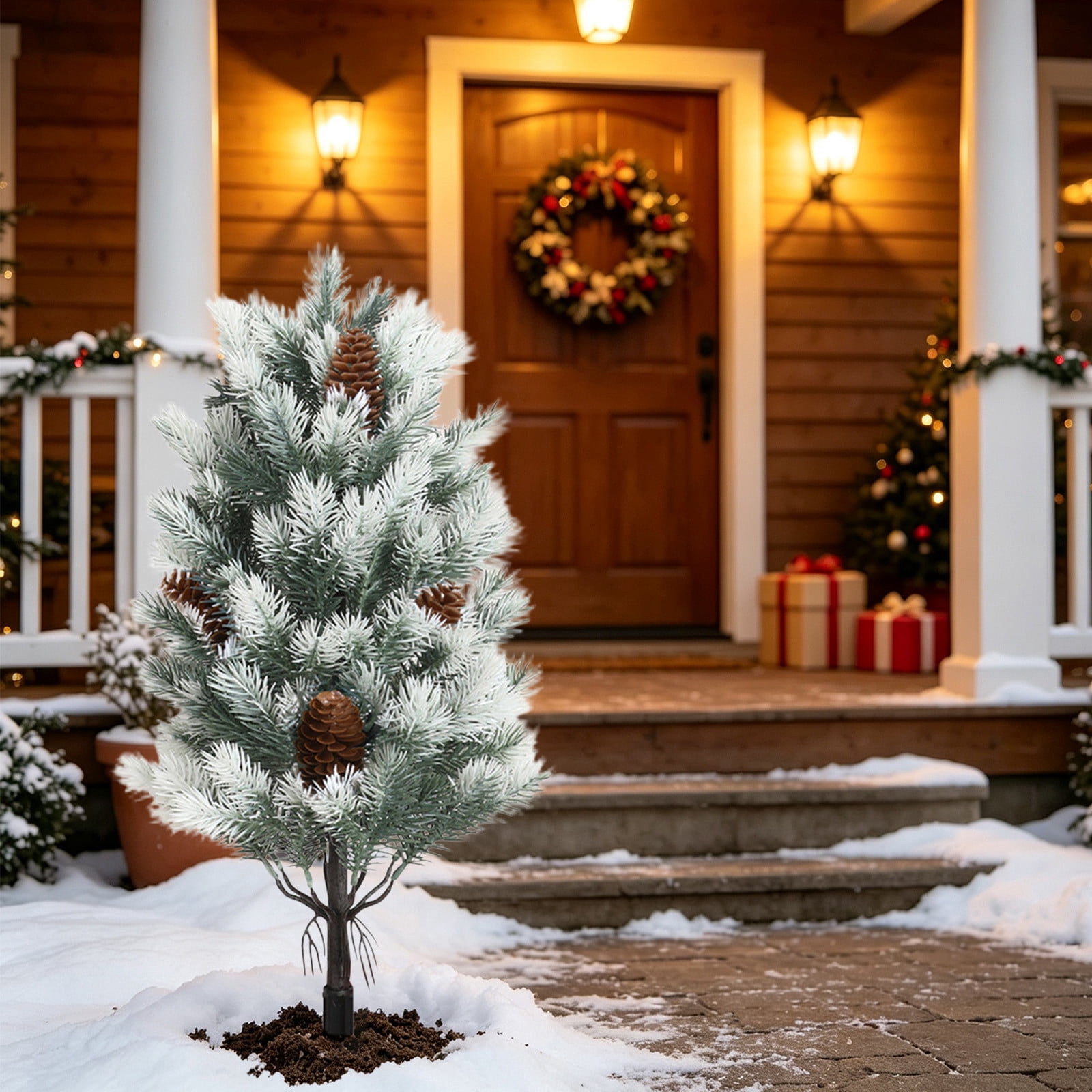Artificial Pine Christmas Tree Stake, Artificial Cedar Topiary Trees ...