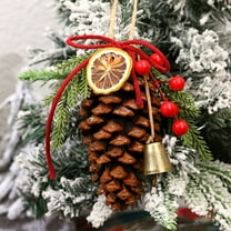 Artificial Pine Cones Pine Branch Set, Natural Pinecones Acorns Red Berries Christmas Decor Ornaments for Home Winter Decorations (A)