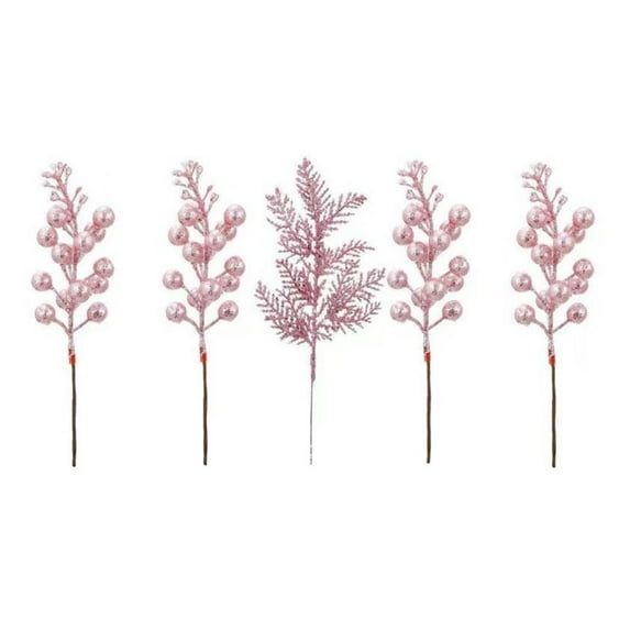 Artificial Pine Needle Berries for Christmas Decorations - Plastic and Iron Wire Material, Suitable for Home Vases, Christmas Trees and Photographs