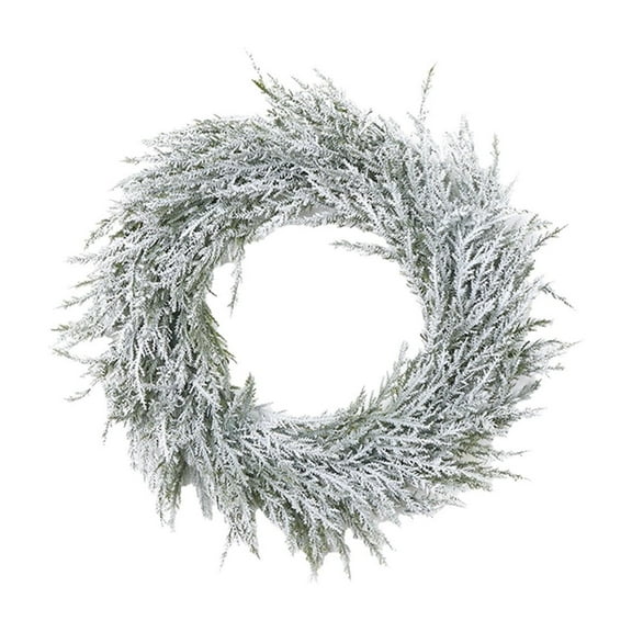 Artificial Pine Needle Christmas Wreath – Green Snow-Flocked Holiday Decoration for Door, Window, Wall, Winter Ambience Home Decor