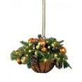 thumbnail image 1 of Artificial Pine Needle Hanging Basket with Pinecones Baubles for Indoor Outdoor Seasonal Decor, 1 of 3