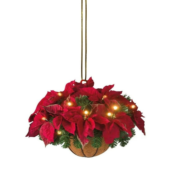 Artificial Pine Needle Hanging Basket with Pinecones Baubles for Indoor Outdoor Seasonal Decor