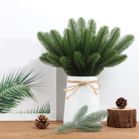 Artificial Pine Needles Artificial Pine Needles 24-Pack Faux Branches Fake Greenery for Flower Arrangement Home Decor Festive Display Craft Supplies Faux Branches
