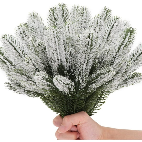 Artificial Pine Needles Branches Garland Green Plants Pine Needles Christmas Picks Fake Christmas Greenery for Xmas DIY Garland Wreath Home Garden Decor