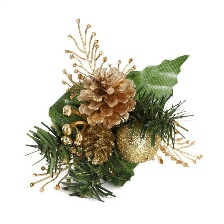 Artificial Pine Stems Fake Pine Cone Christmas Flower Ornaments