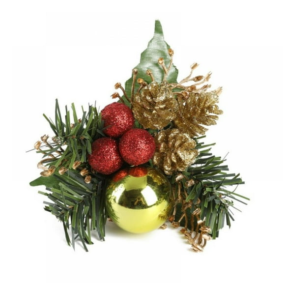 Artificial Pine Stems Fake Pine Cone Gift Box Christmas Flowers Ornament Flower Arrangements Wreath Holiday Home Party Winter Decor Flowers Bouquet for Decoration