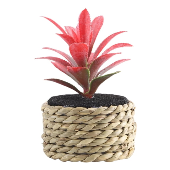 Artificial Pineapple Head Potted Plant Faux Succulent Desktop Decor For Home Office And Shelf