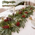 thumbnail image 1 of Artificial Pines Garland with Berries and Cones, Realistic Touch Faux Greenery Flexible Bendable Evergreens Vines, for Fireplace Mantels Staircases, Lazyguy, 1 of 6