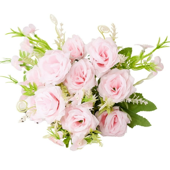 Artificial Pink Rose Bouquet Realistic Silk Flowers For Home Decor Weddings Parties And Special Occasions