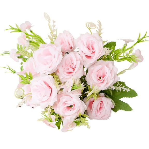 Artificial Pink Rose Bouquet Realistic Silk Flowers For Home Decor Weddings Parties And Special Occasions