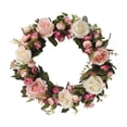 thumbnail image 1 of Artificial Pink Rose Wreath - 12.6 Inch Front Door Wreath With Rose Flower Peony Flowers For Spring,Mother'S Day,Wedding & Home Decor,Pink Wreaths For Front Door,Artificial Floral Wreaths,1 Pack, 1 of 4
