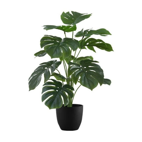 Monarch Artificial Plant, 24 Tall, Monstera, Indoor, Faux, Fake, Table, Greenery