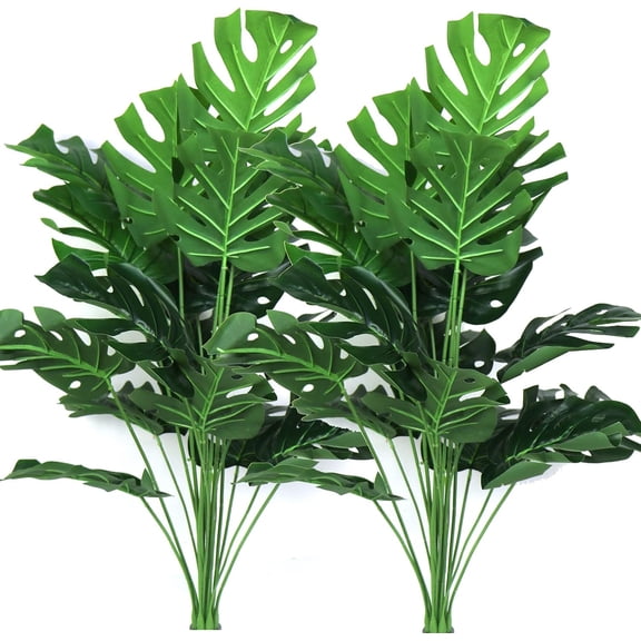 Artificial Plant 29" Fake Areca Palm Silk Tree Greenery Perfect Indoor Outdoor Artificial Tropical Deliciosa Leaves Faux Turtle Tree for Home Garden Office Store Decoration (2, Green)