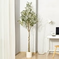 thumbnail image 1 of Artificial Plant, 6ft Fake Olive Tree, Pre Potted Faux Greenry Plant for Home Decor Office House Living Room Indoor Outdoor, Big Fake Plants Fake House Plants, 1 of 7