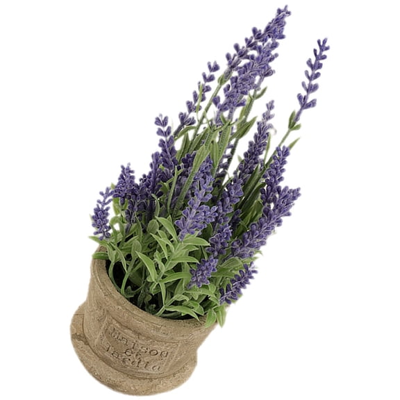 Artificial Lavender in Pot Decorative Potted Flower Bonsai 2pcs