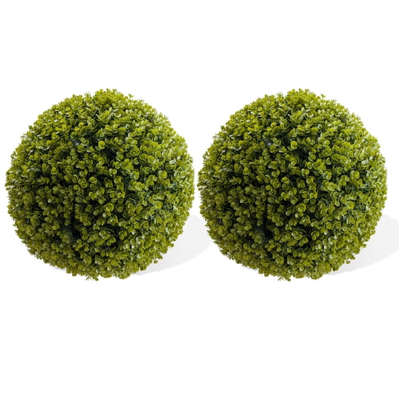 Artificial Plant Boxwood Topiary Balls 2PCS, Topiary Ball Garden Spheres Decorative Balls for Outdoor Patio Garden and Indoor, Wedding Decoration