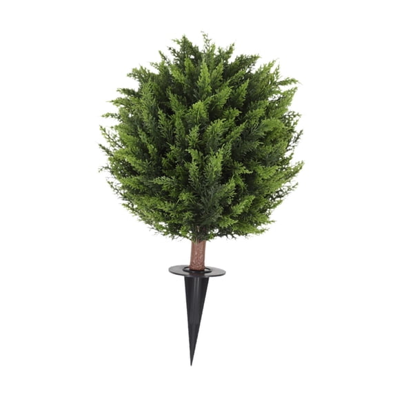 Artificial Plant Boxwood Topiary Tree Stake Weather Resistant PVC Easy Install Entryway Christmas Display