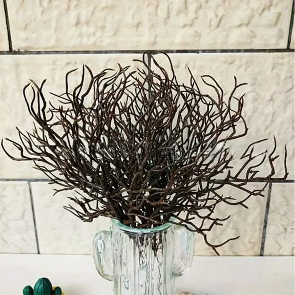 Artificial Plant Branches, Plastic Manzanita Tree Branches, Black Artificial Dried Tree Branches for Wedding Party Home Decoration, 12.4 Inch Decorative Vase Fillers, Artificial Flower Accessories