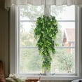 thumbnail image 1 of Artificial Plant Hanging Eucalyptus Leaf Fake Outdoor Faux Plastic Greenery for Wall House Room Patio Indoor Home Shelf Office Decor (Green), 1 of 4
