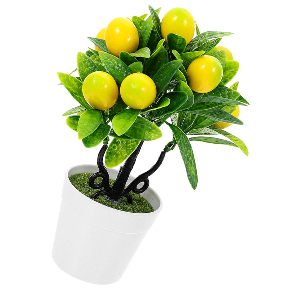 Artificial Plant Ornaments Fake Decorative Plants Pot Home Décor Lemon
