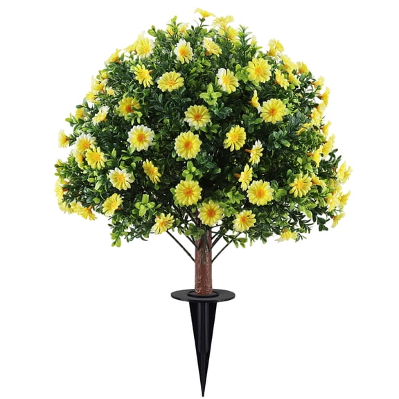 Artificial Plant Outdoor Potted Plants for Outside Decor Small Artificial Trees for Garden Patio Yard Decoration Faux Greenery Shrub in Pot Ground Insert