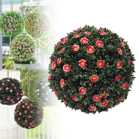 Artificial Plant Topiary Ball, Artificial Boxwood Balls Topiary Balls, Garden Spheres Decorative for Front Door, Porch, Backyard, Balcony, Patio, Wedding and Home Décor 10 inch