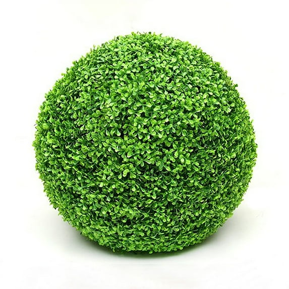 Artificial Plant Topiary Ball,Artificial Plant Topiary Ball Green Grass Decorative,Faux Green Round Leaf Boxwood Plant Balls ,Indoor Outdoor Garden Decorative for Front Door Backyard Patio Wedding