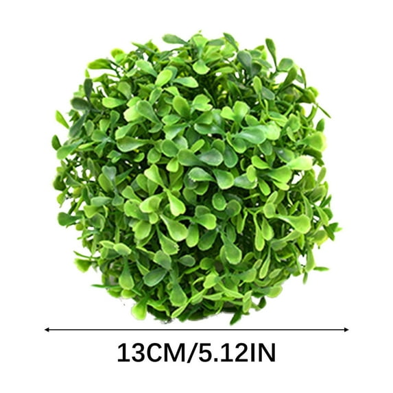 Artificial Plant Topiary Ball, Faux Balls for Outdoor Round Greenery Hanging Artificial Topiary Ball Decoration for Porch Home Wedding Party Balcony Backyard 13Cm