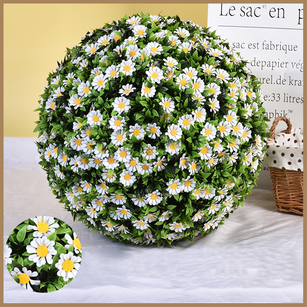 Artificial Plant Topiary Balls,Faux Boxwood Balls Plants,Daisy Flower
