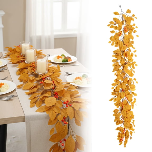 Artificial Plant Vines C,1 Rattan,Garland Garland Realistic Artificial Fall Leaves Garlands Fall Porch Decor Falls Decor for Fireplace Mantle