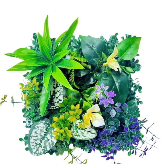 Artificial Plant Wall Decor Green Fake Grass Plastic Milan Lawn Fake Flower Wall - for Shopping Mall Landscaping, Indoor Outdoor Background Decoration, Home Wall Accent, Event Venue Styling