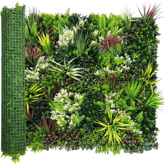 ODTORY Artificial Plant Wall Panels: 40"×120" UV-Anti Faux Grass Wall Backdrop Boxwood Ivy Fence Privacy Screen Fake Greenery Leaf Hedge for Outdoor,Indoor,Garden,Backyard and Home Decor