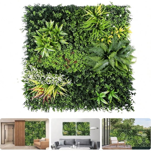 Artificial Plant Wall Panels 40x 40 Greenery Boxwood Panels with UV Protection Faux Grass Ivy Privacy Screen Fence Grass Wall Backdrop for Indoor Outdoor Garden Backyard Decor