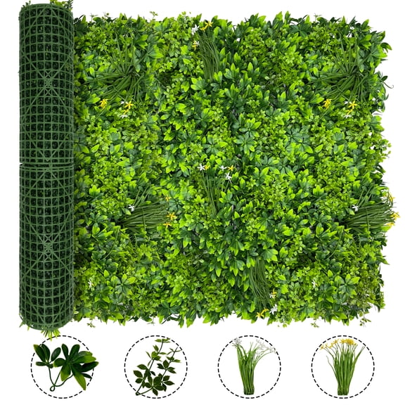 Artificial Grass Wall Roll Panels: 40''x120''Boxwood Hedge Panels, UV-Anti Privacy Fence Screen, Fake Greenery Backdrop for Indoor Outdoor Garden, Party, Wedding Decor