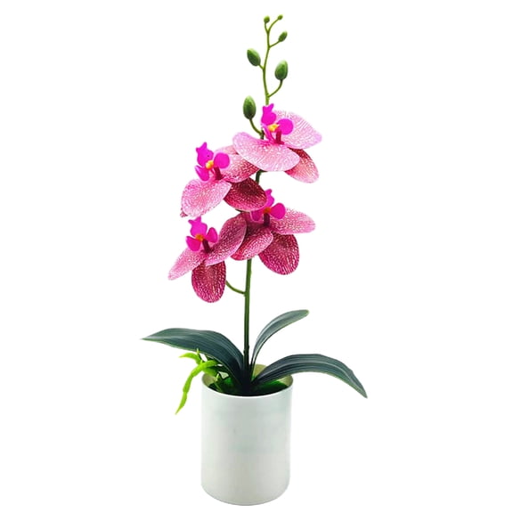 Artificial Plant&nbsp;No-watering&nbsp;Realistic&nbsp;Weather-resistant&nbsp;Outdoor Indoor Potted Fake Orchid Flower&nbsp;for Balcony Pink PV