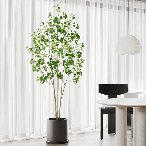 6ft Artificial Ficus Tree with Heart-Shaped Leaves - Lush & Full Branches Luxurious Faux Tree, Perfect for Modern Home & Office Decor, Natural Look