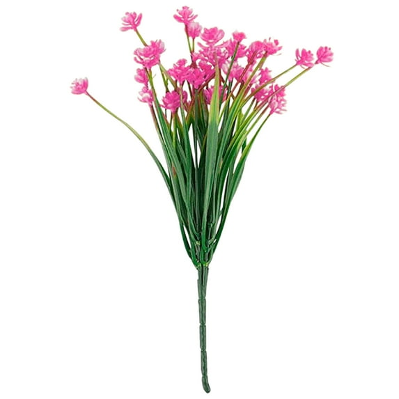 Artificial Plants 15.3" Faux Flowers Realistic Spring Grass Decor for Weddings, Living Room, Dining Table Centerpiece Vase Decor Outdoor Indoor Use, Simulation Starrys Sky Bouquet(Pink1,15x7.9")