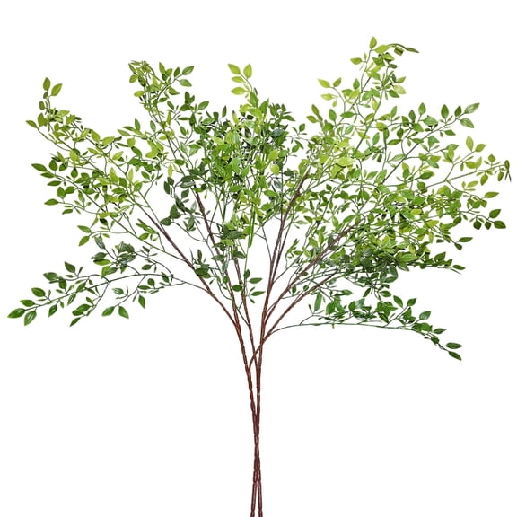 simeccom 2Pcs 41.74" Artificial Nandina Tall Plants - Green Greenery Stems Fake Branches for Vase, Wedding Shop Garden Office Indoor Home Decor