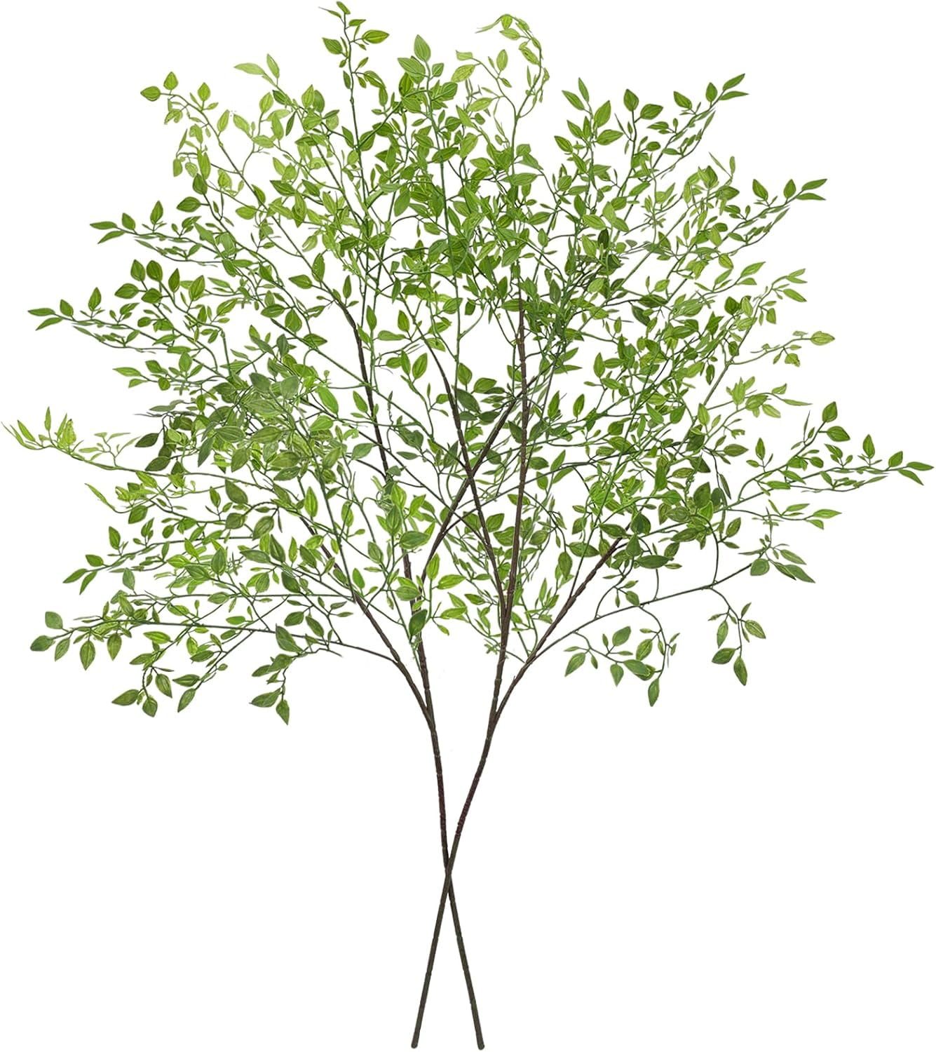 Artificial Plants 2PCS 43.3 Inch Green Nandina Tall Plants for Wedding Shop Garden Office Home Décor Greenery Stems Fake Branches for Vase Indoor