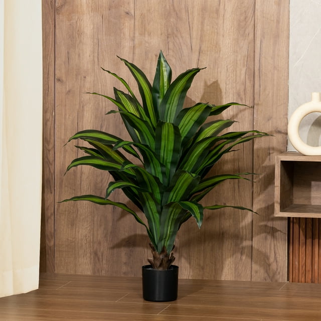 Artificial Plants, 40in Fake Dracaena Plants, 3ft Fake Plastic Tree